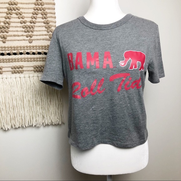PINK UA Bama Roll Tide Cropped Game Day T-Shirt L - Picture 1 of 9